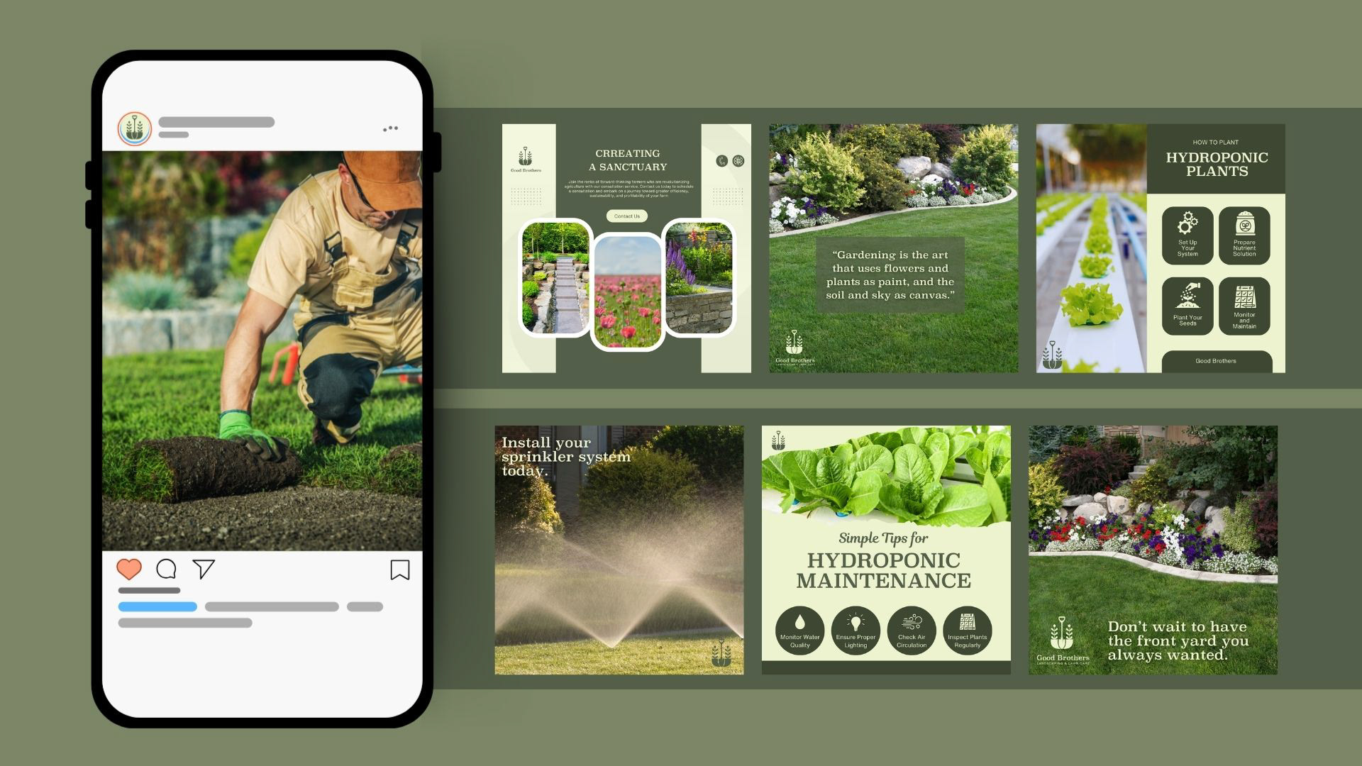 Graphic design of social media content displayed on a smartphone in mobile view