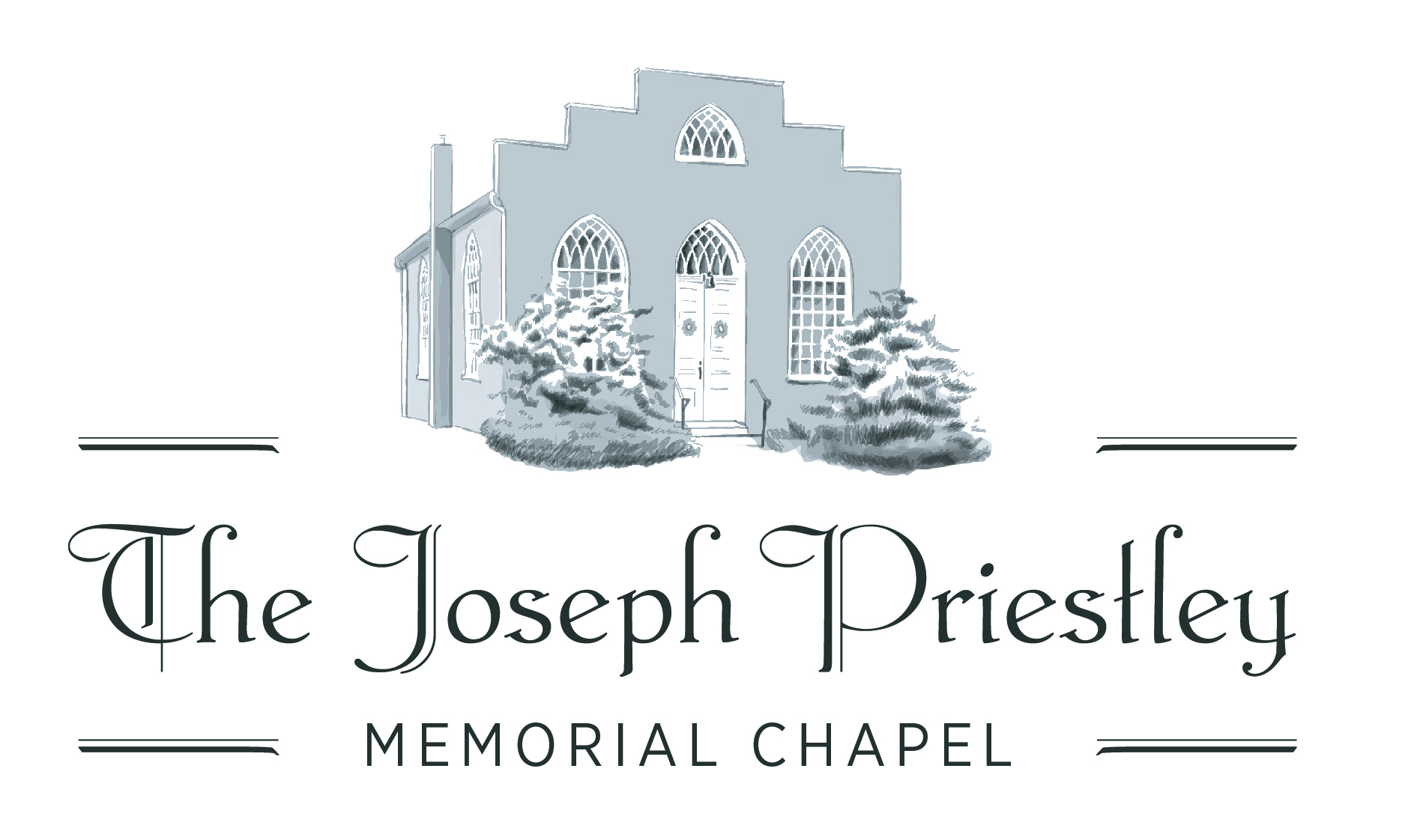 Logo of The Joseph Priestly Church in partnership with Ink & Arrow, a creative marketing agency focused on community driven marketing and small business branding.