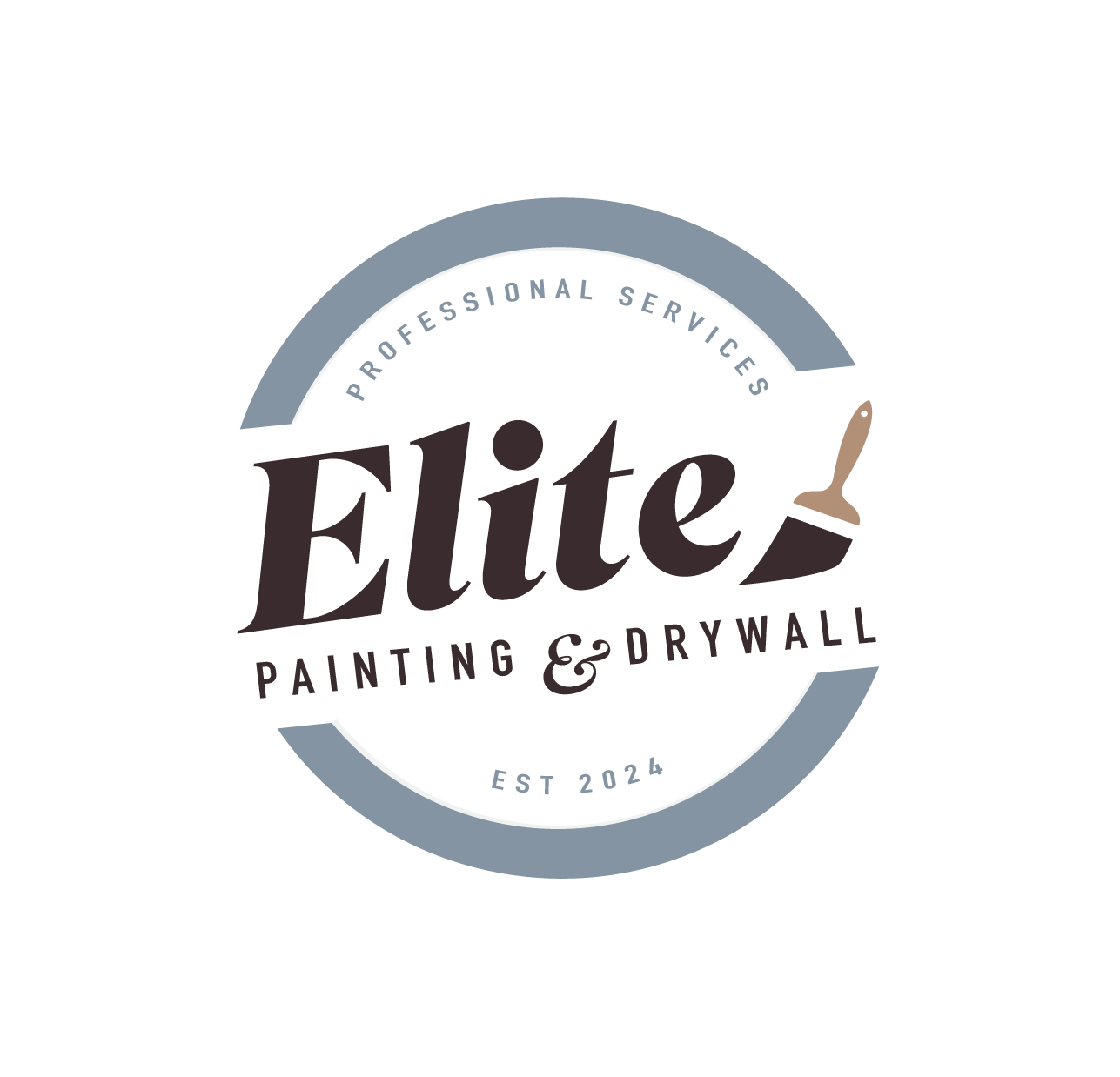 Logo of Elite Painting & Drywall in partnership with Ink & Arrow Marketing Co., a creative marketing agency focused on community driven marketing and small business branding.