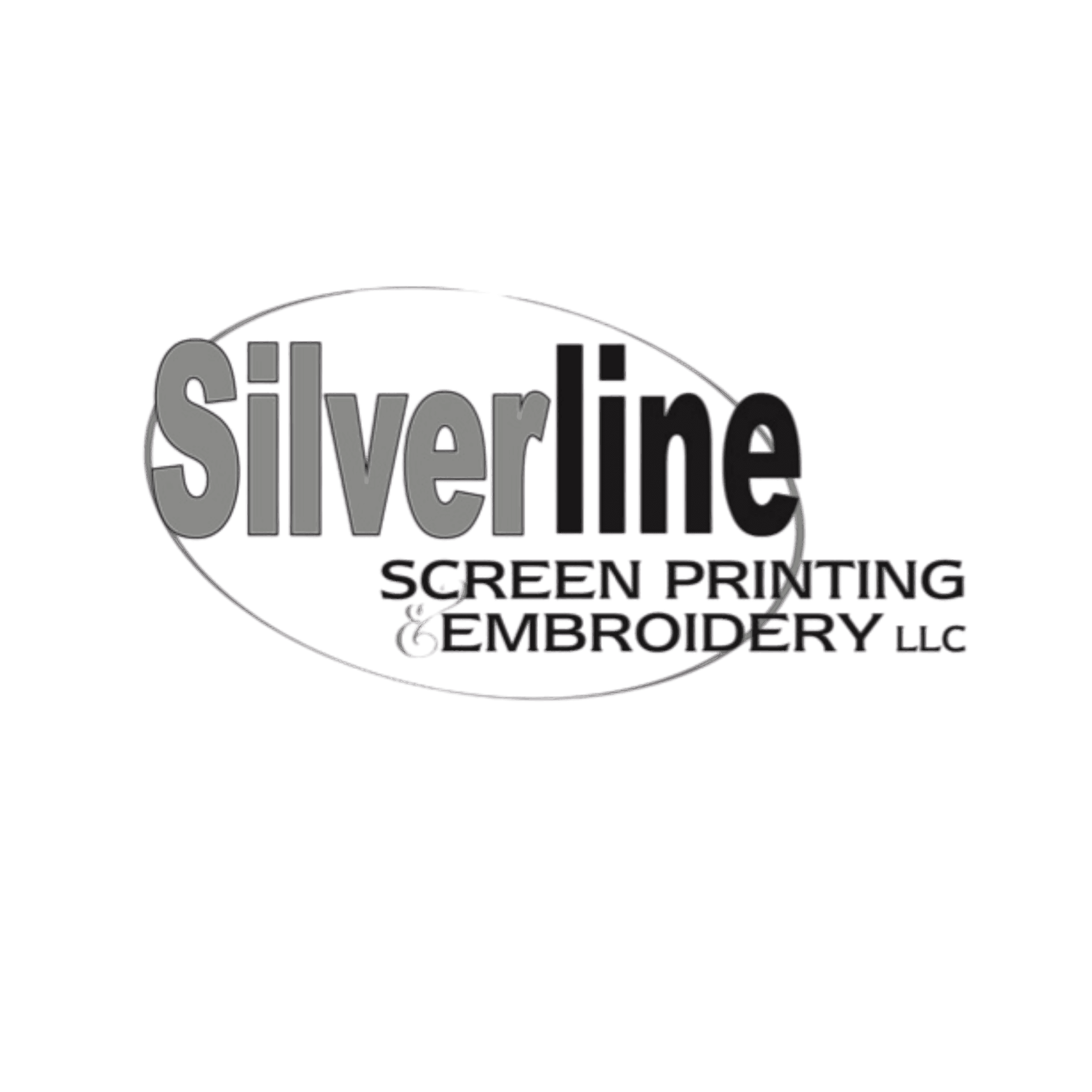 Logo of Silverline Screen Printing & Embroidery in partnership with Ink & Arrow, a creative marketing agency focused on community driven marketing and small business branding.