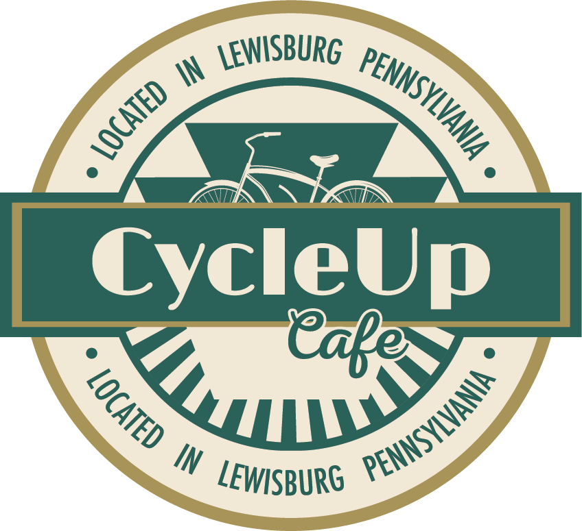 Logo of Cycleup Cafe in partnership with Ink & Arrow, a creative marketing agency focused on community driven marketing and small business branding.